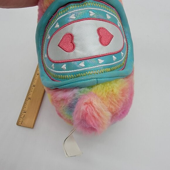 HugFun‎ Chunky Pink Llama Alpaca Heart Saddle Blankets 13'' Plush Stuffed - Picture 5 of 5